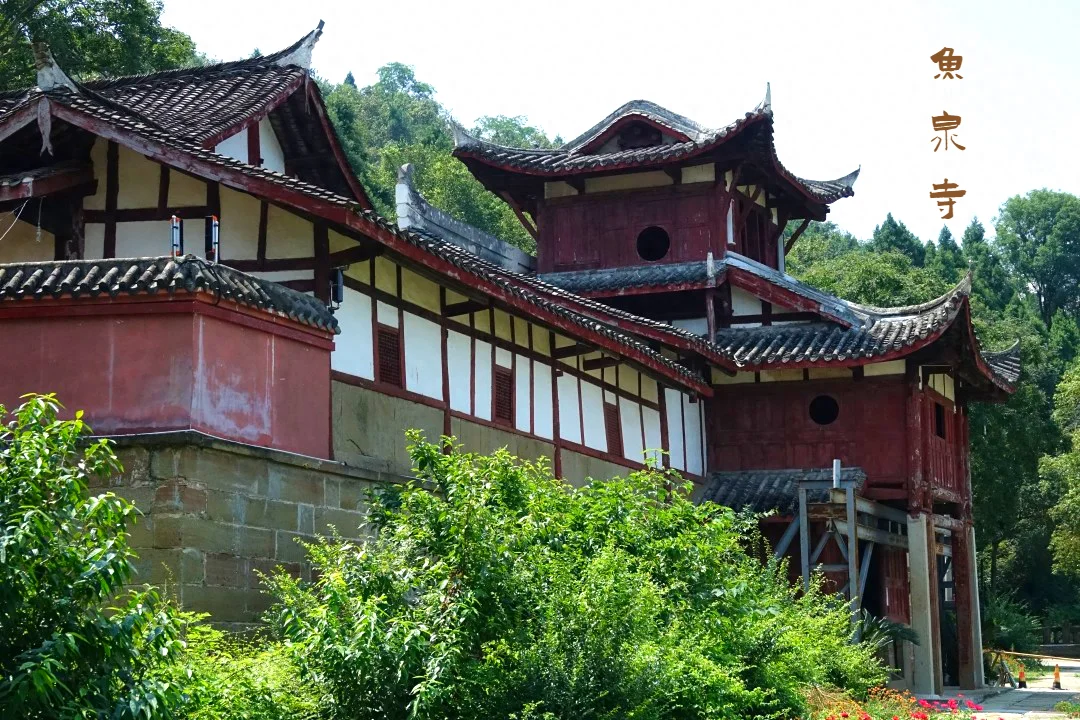 芙蓉四季鱼泉寺寻古 鱼跃山泉中，深山古寺幽